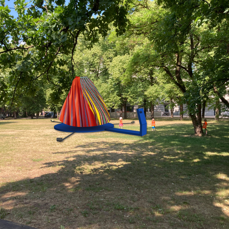 Esplanādes parkā izstādīs unikālu objektu – lielformāta, kustīgus 3D tautastērpu svārkus